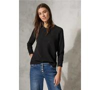 Langarmshirt CECIL, Damen, Gr. XL (44), schwarz, Stoff, 66% Polyester, 20% Viskose, 10% metallisierte Fasern, 4% Elasthan, gemustert, normal normal, Rundhals, Bündchen, Shirts Langarmshirt, mit Glitze
