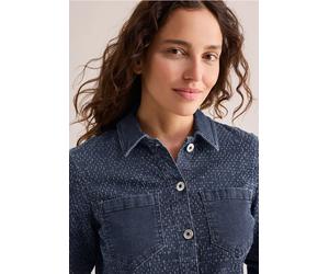 Cecil Damen Jeansjacke im Bouclé-Look in Blau, Gr: XS