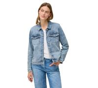 Jeansjacke CECIL, Damen, Gr. XS (36), blau (authentic used wash), Web, 78% Baumwolle, 20% Polyester, 2% Elasthan, unifarben, normal normal, V-Ausschnitt, Bündchen, Jacken, aus Baumwolle mit Stretchant