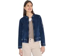 Jeansjacke CECIL, Damen, Gr. XXL (46), mid blau used wash, Web, 98% Baumwolle, 2% Elasthan, unifarben, comfort fit normal, hoch geschlossener Ausschnitt, normaler Saum, Jacken Jeansjacke, im Denim-Sty