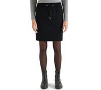 Minirock CECIL, Damen, Gr. XXL (46), schwarz, Stoff, 61% Viskose, 32% Polyamid, 7% Elasthan, unifarben, comfort fit knielang, Röcke Minirock, Elastikbund mit Tunnelzug (63411840-XXL) schwarz