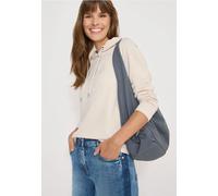 Cecil Langarmshirt mit Kapuze & Stickerei Damen 83% Baumwolle 17% Polyester light greige L