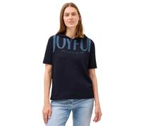 Kapuzenshirt CECIL, Damen, Gr. S (38), blau (urban dunkelblau), Web, 48% Baumwolle, 48% Modal, 4% Elasthan, unifarben, comfort fit normal, ohne Ausschnitt, abgesteppt, Shirts Kapuzenshirt, im soften B