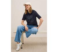 CECIL Damen 3227079 Kapuzenshirt mit Wording, urban Dark Blue, L