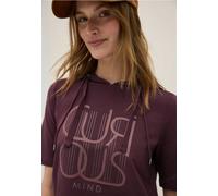 CECIL Damen 3227079 Kapuzenshirt mit Wording, Mulberry red, XL