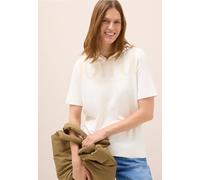 Kapuzenshirt CECIL, Damen, Gr. L (42), weiß (vanilleweiß), Web, 48% Baumwolle, 48% Modal, 4% Elasthan, unifarben, comfort fit normal, ohne Ausschnitt, abgesteppt, Shirts, im soften Baumwoll-Mix (91626