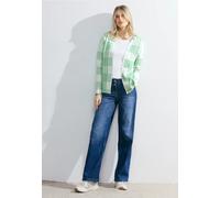 Cecil Damen Karierte Strickjacke in Grün, Gr: S