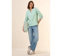 Karobluse CECIL, Damen, Gr. XL (44), matcha grün, Web, 54% Viskose, 45% Polyester, 1% Elasthan, kariert, normal normal, Rundhals, Bündchen, Blusen, mit 3/4 Ärmeln (11003669-XL) matcha grün