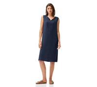 Tunikakleid CECIL, Damen, Gr. M (40), N-Gr, urban navy blau, Obermaterial: 88% Viskose, 12% Nylon, unifarben, casual, regular fit kniebedeckend, V-Ausschnitt, ohne Ärmel, Kleider, mit Bändern am Aussc