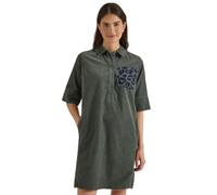 Midikleid CECIL, Damen, Gr. S (38), US-Größen, dried olive grün, Web, 100% Baumwolle, unifarben, comfort fit kniefrei, V-Ausschnitt, Bündchen, Kleider Midikleid, knielang (40209925-S) dried olive grün