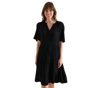 Sommerkleid CECIL, Damen, Gr. XXL (46), US-Größen, schwarz, Stoff, 100% Viskose, gemustert, comfort fit kniefrei, Rundhals, normaler Saum, Kleider Sommerkleid, mit grafischem Muster (53923619-XXL) sch