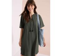 Midikleid CECIL, Damen, Gr. XXL (46), US-Größen, grün (khaki), Web, 75% Baumwolle, 25% Modal, unifarben, comfort fit knielang, Rundhals, normaler Saum, Kleider Midikleid, knielang (73837606-XXL) khaki