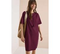 Midikleid CECIL, Damen, Gr. M (40), US-Größen, sweet grape rot, Web, 75% Baumwolle, 25% Modal, unifarben, comfort fit knielang, Rundhals, normaler Saum, Kleider Midikleid, knielang (12937542-M) sweet