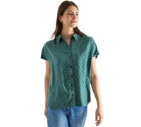 Cecil Damen Kurzarm Bluse mit Knopfleiste in Grün|Multicolour, Gr: XXL