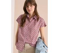 Cecil Damen Kurzarm Bluse mit Minimal Print in Rot, Gr: XXL