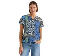 Kurzarmbluse CECIL, Damen, Gr. L (42), universal blau, Stoff, 100% Viskose, bedruckt, klassisch normal, Rundhals, Umschlagbund, Blusen, aus softer Viskose (11315560-L) universal blau