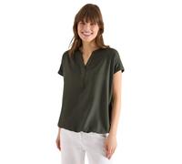 Kurzarmbluse CECIL, Damen, Gr. XL (44), khaki, Stoff, 100% Viskose, unifarben, klassisch normal, V-Ausschnitt, abgesteppt, Blusen, mit V-Ausschnitt (72936842-XL) khaki