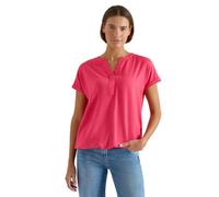 Kurzarm Bluse mit Split Neck