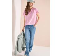 Cecil Damen Kurzarm Bluse mit Split Neck in Rosa, Gr: M
