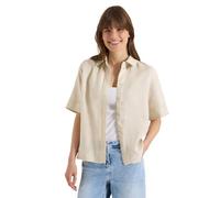 Cecil Kurzarm Bluse aus reinem Leinen Macadamia beige S