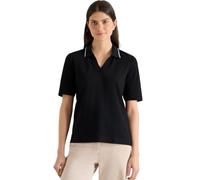 Cecil Damen Kurzarm Poloshirt aus Piqué Ware in Schwarz, Gr: XL
