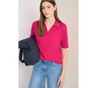 Cecil Damen Kurzarm Poloshirt aus Piqué Ware in Pink, Gr: XS