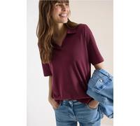 Cecil Damen Kurzarm Poloshirt in Unifarbe in Rot, Gr: L