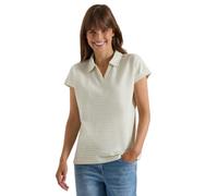 Poloshirt CECIL, Damen, Gr. 3XL, raw matcha lime, Web, 95% Baumwolle, 5% Elasthan, gestreift, comfort fit normal, hoch geschlossener Ausschnitt, abgesteppt, Shirts, im Streifendesign (96008621-XXXL) r