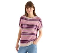 Kurzarmpullover CECIL, Damen, Gr. L (42), sweet grape rot, Web, 60% Baumwolle, 40% Nylon, unifarben, comfort fit normal, U-Boot-Ausschnitt, Bündchen, Pullover, mit Elastiksaum (57398065-L) sweet grape