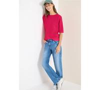 Cecil Damen Kurzarm-Pullover mit Struktur Pink Größe L