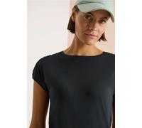 Rundhalsshirt CECIL, Damen, Gr. S (38), palm breeze grün, Web, 50% Baumwolle, 50% Modal, unifarben, comfort fit normal, U-Boot-Ausschnitt, abgesteppt, Shirts Rundhalsshirt, mit Raffung (33284153-S) pa