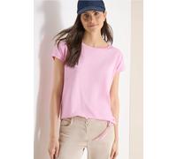 Rundhalsshirt CECIL, Damen, Gr. XXL (46), light blush rose, Web, 50% Baumwolle, 50% Modal, unifarben, comfort fit normal, U-Boot-Ausschnitt, abgesteppt, Shirts Rundhalsshirt, mit Raffung (71747561-XXL