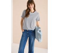 Rundhalsshirt CECIL, Damen, Gr. M (40), schwarz, Web, 50% Baumwolle, 50% Modal, gestreift, comfort fit normal, Rundhals, abgesteppt, Shirts Rundhalsshirt, Jersey (72176627-M) schwarz