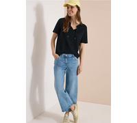 Cecil Damen Kurzarm Shirt mit Split Neck in Grün, Gr: M