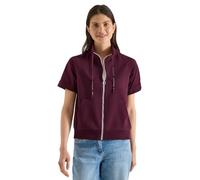 Sweatjacke CECIL, Damen, Gr. S (38), sweet grape rot, Sweatware, 100% Baumwolle, unifarben, comfort fit normal, hoch geschlossener Ausschnitt, Aufschlag, Sweatjacken Sweatjacke, mit Stehkragen (817254