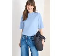 Cecil Damen Kurzarm Sweatshirt im Garment dye Look in Blau, Gr: XL