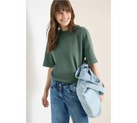 Cecil Damen Kurzarm Sweatshirt im Garment dye Look in Grün, Gr: XL