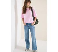 Cecil Damen Kurzarm Sweatshirt im Garment dye Look in Rosa, Gr: M