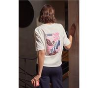 Cecil Damen Kurzarm Sweatshirt mit Backprint in Weiß, Gr: XS