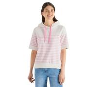 Cecil Damen Kurzarm Sweatshirt mit Kapuze und Streifen