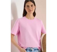 Cecil Damen Kurzarm Sweatshirt mit Rundhals in Rosa, Gr: L