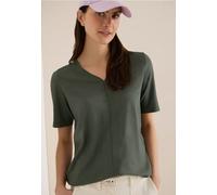 Cecil Damen Kurzarm T-Shirt im Tunika-Look in Grün, Gr: M