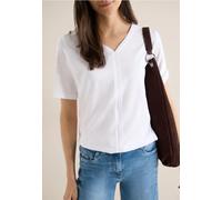Cecil Damen Kurzarm T-Shirt im Tunika-Look in Weiß, Gr: XL