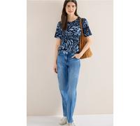 Cecil Damen Kurzarm T-Shirt mit Patchwork Print in Blau, Gr: XL