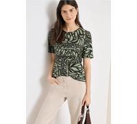 Cecil Damen Kurzarm T-Shirt mit Patchwork Print in Grün, Gr: XL