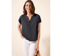 Cecil Damen Kurzarmbluse in Unifarbe in Grau, Gr: XXL
