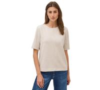 Sweatshirt CECIL, Damen, Gr. XL (44), beige (light beige melange), Sweatware, Obermaterial: 48% Viskose, 45% Polyester, 7% Elasthan, unifarben, casual, hüftbedeckend, Rundhals, Halbarm, Sweatshirts, k