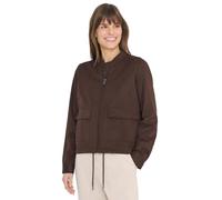 Blouson CECIL, Damen, Gr. XXL (46), macchiato braun, Web, Obermaterial: 56% Baumwolle, 44% Polyester, unifarben, bequem hüftbedeckend, Rundhals, 1-Knopf-Manschette, Jacken Blouson, mit Stehkragen und