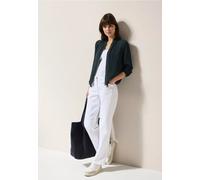 Kurzjacke CECIL, Damen, Gr. XXL (46), blau (universal blau), Web, 100% Baumwolle, unifarben, casual, normal kurz, hoch geschlossener Ausschnitt, Langarm Bündchen, Jacken, mit Tunnelzug am Saum (422014