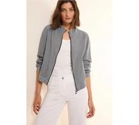 Kurzjacke CECIL, Damen, Gr. XL (44), blau (universal blau), Web, 65% Baumwolle, 35% Modal, gestreift, comfort fit normal, hoch geschlossener Ausschnitt, elastischer Bund, Jacken, mit Elastiksaum (6131